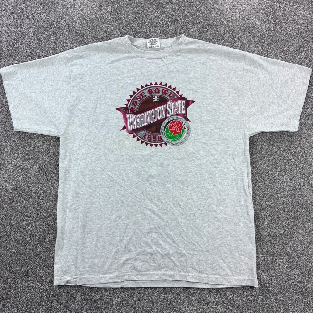 Vintage Washington State Cougars Shirt Mens 2XL Gray Rose Bowl 1997 Pac-10 Champ